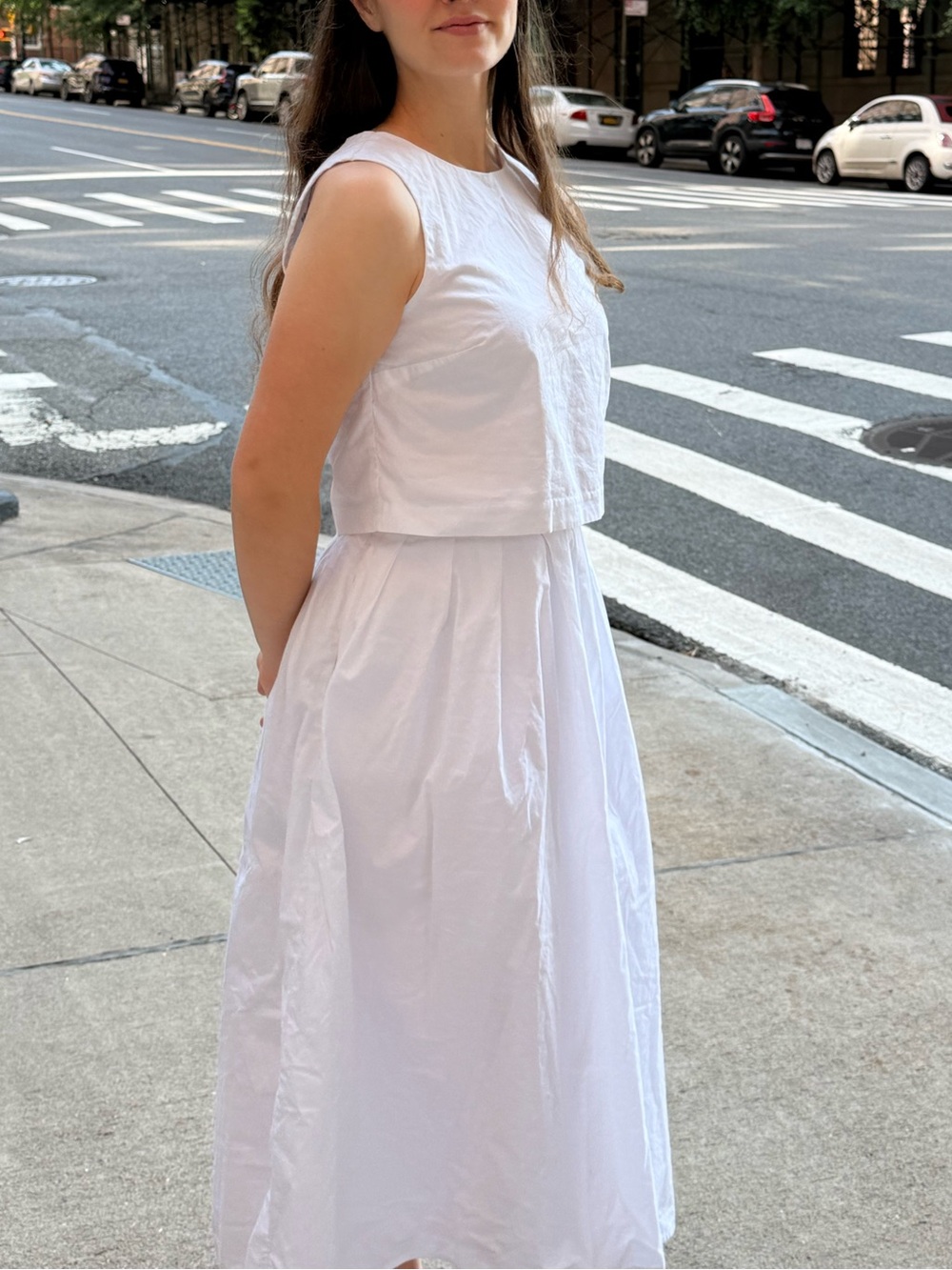 Banana Republic White Sleeveless Midi Dress